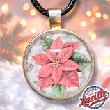 Pendentif Noël Poinsettia avec cordon