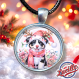 Pendentif Noël Border Collie avec cordon