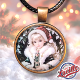 Pendentif Noël Victorian Girl avec cordon