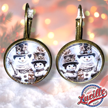 BO Cabochon Snowman & Women Steampunk