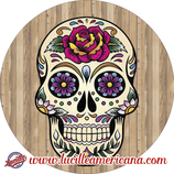 Sous verre/bouteille Skull Head Red Rose