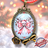 Pendentif Noël Noeud Bois de Renne avec cordon