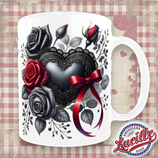 Mug St Valentin Gothic Heart, Roses & Bow