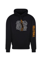 Hoodie VB207 Words  Man schwarz/weiß/neonorange