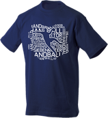 T-Shirt Handball Words marine/weiß
