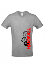 T-Shirt HB Match 2 heathergrey/rot/schwarz