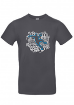 T-Shirt HB87 Words Man dunkelgrau/weiß/neonblau
