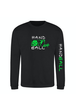 Handball Sweater Boys schwarz/weiß/neongrün