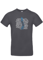 T-Shirt VB200 Words Man dunkelgrau/weiß/neonblau