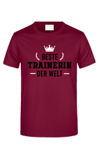 T-Shirt Beste Trainerin burgund/weiß/schwarz