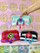 Boho Chic Clutch häkeln – Häkelanleitung Tasche PDF, DIY-Handtasche & Kosmetiktasche, Anfänger Projekt, Geschenkidee