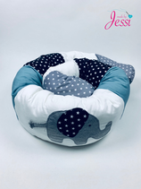 Bettrull (Elefant gro/schwaarz)