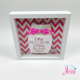 Brodéiert Pampers + Rumm rosa Zacken