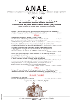 ANAE N°164 - Prévenir les troubles de développement du langage en collaborant dans les milieux educatifs