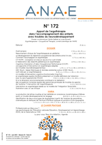 ANAE N°172 - Apport de l’ergothérapie dans l’accompagnement des enfants avec troubles du neurodéveloppement
