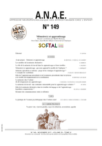 ANAE N° 149 - MEMOIRE(S) ET APPRENTISSAGE