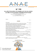 ANAE N° 190 - Les outils d'évaluation chez les enfants - Les défis d'une évaluation scientifiquement fondée