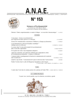 ANAE N° 153 - Sciences et Psychomotricité