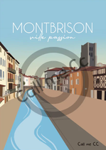 Affiche 70x100 Montbrison ville passion