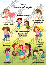 "Unsere Freundschaftsregeln" - Das Plakat für kleine Freundschaftshelden! DIN A4 (Download)