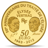 50 euros Europa 1/4 once or Traité de l'Elysée 2013