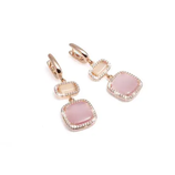 Madì Orecchini Argento Collezione Laguna Luce quarzi Rosa e champagne e zirconi ART. 4301