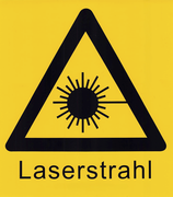 Laser-Warnschild, magnetisch, Erkennungsweite 7 m
