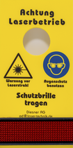 Laser-Warnschild LED Lauflicht