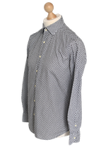 Xacus overhemd, blauw/bruin/wit, Mt. 38