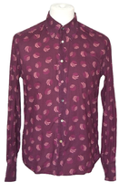 Hans Ubbink overhemd, shirt, print, burgundy, Mt. L