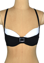 SAPPH bikinitop, top, zwart/wit, Mt. 70 D
