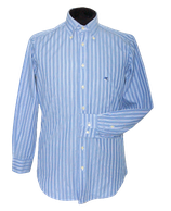 ETRO overhemd, medium gestreept, blauw/wit, Mt. 38