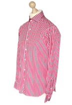Xacus overhemd, geruit, roze-wit, Mt. 38