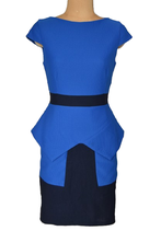 Vesper retro jurkje, jurk, blauw/zwart, Mt. M