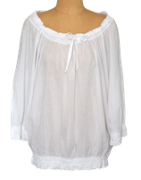 EKTA semitransparant topje, blouse-top, topje, wit, Mt. XL