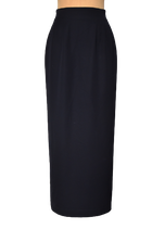 Pauw Amsterdam wollen maxi rok, split, blauw/zwart, Mt. XS