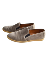 Moncler suède loafers, schoenen, slip-ins, grijs/groen, Mt. 42
