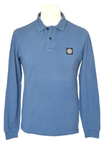 Stone Island poloshirt lange mouw blauw, Mt. M
