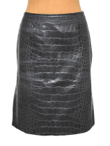 Versace latex rokje Snake, zwart/bruin, Mt. 34