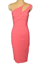 Vesper sexy jurk, one shoulder jurkje, zalm/roze, Mt. S