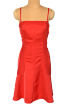 Filippa K. satijnen jurkje, koraalrood, Mt. L