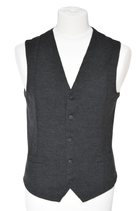 Boss, Hugo Boss wollen gilet, vestje, antraciet/blauw, Mt. M