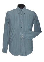CANALI NAPOLI gestreept overhemd, shirt, grijs, Mt. M