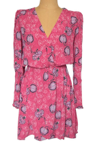 Berenice overslag jurkje, jurk, flowers, roze, Mt. 34 / XS