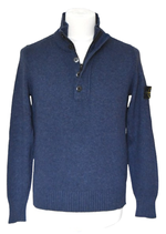 Stone Island gebreide trui, lambswool, blauw, Mt. M