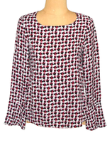 Louis and Mia blousetop, blouse top, graffic, Mt. 34 / XS