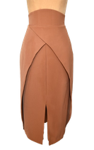 Andrea Iyamah maxi-rok, bruin, Mt. XXS