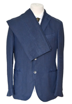 Boglioli linnen kostuum, pak, suit, donker blauw, Mt. 50 / M
