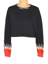Vision of Super crop flames sweater zwart/rood, Mt. M