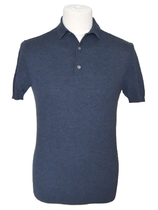 Profuomo polo, wol-mix truitje, blauw, Mt. M